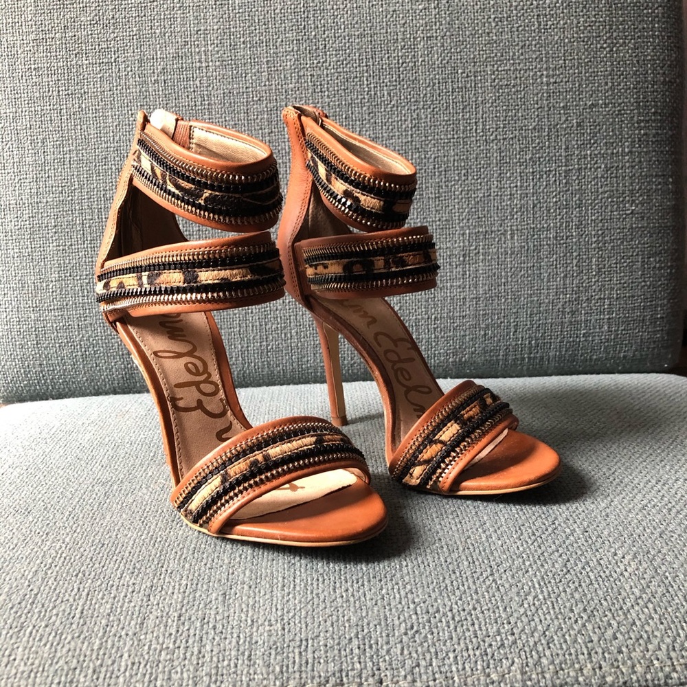 Sam Edelman Leopard Heeled Sandals
